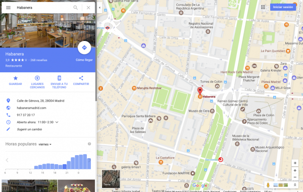 Google Maps - Afluencia Rafael Hormigos